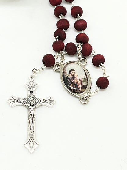 St. Joseph Rose Scented Rosary - Unique Catholic Gifts