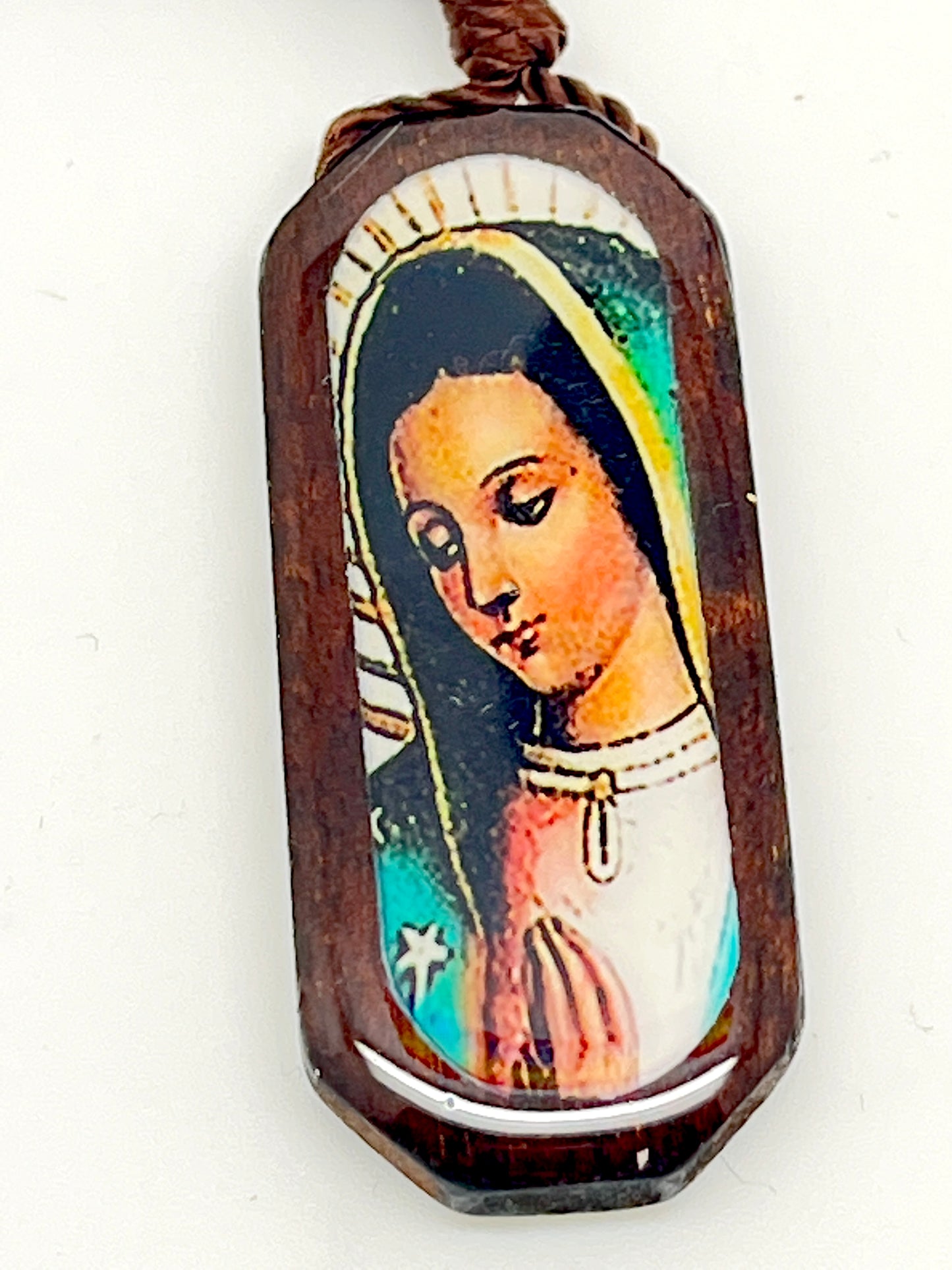 Our Lady of Guadalupe Brown Wood Bead Rosary - Unique Catholic Gifts