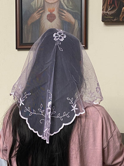 Pale Pink Rosa Spanish Veil 37" - Unique Catholic Gifts