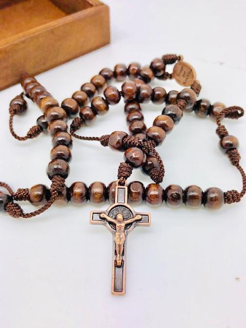 St Jude Wood Rosary Box with Wood Rosary - Unique Catholic Gifts