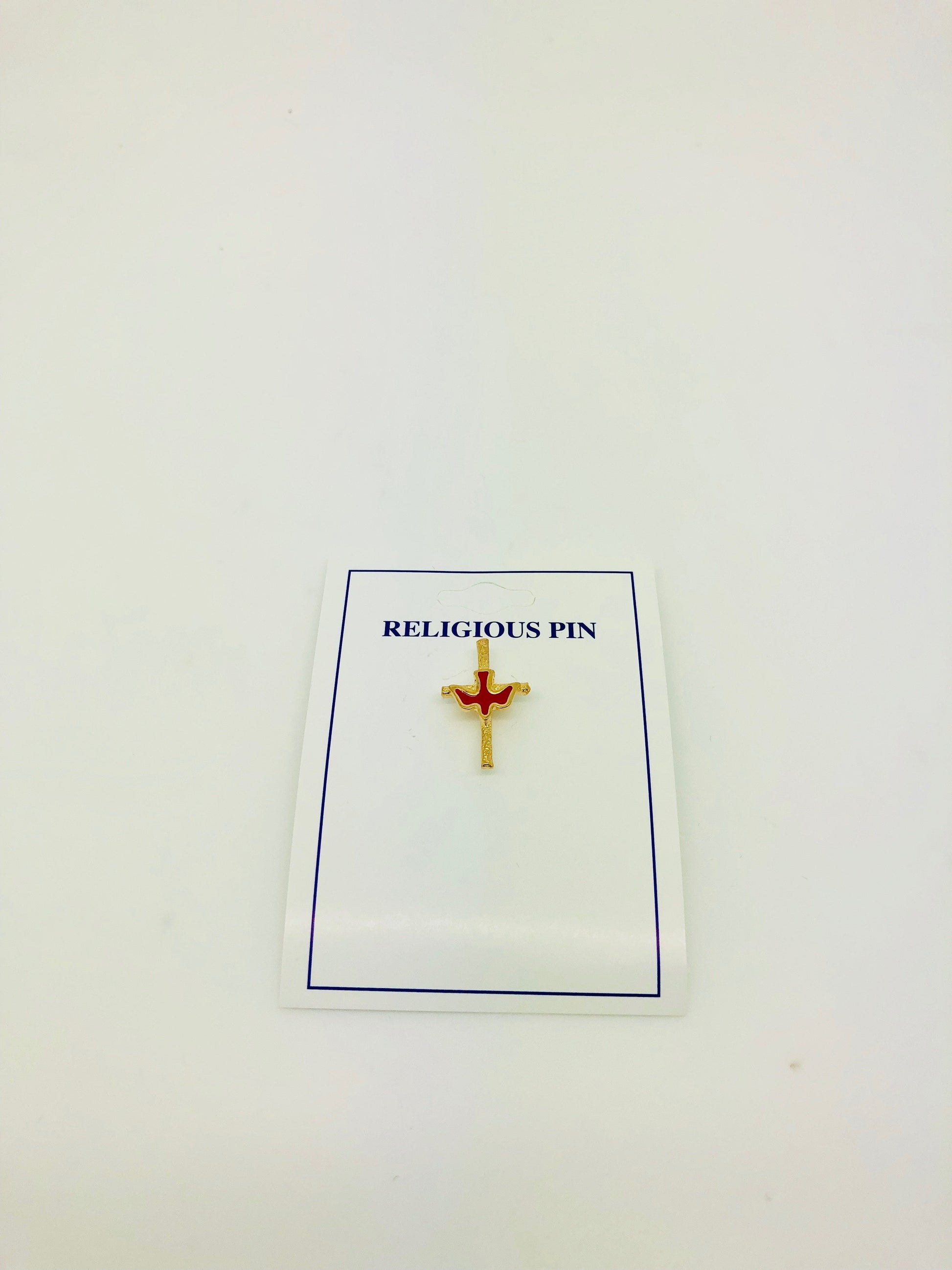 Red Holy Spirit on the Cross Pin (gold Plated) - Unique Catholic Gifts