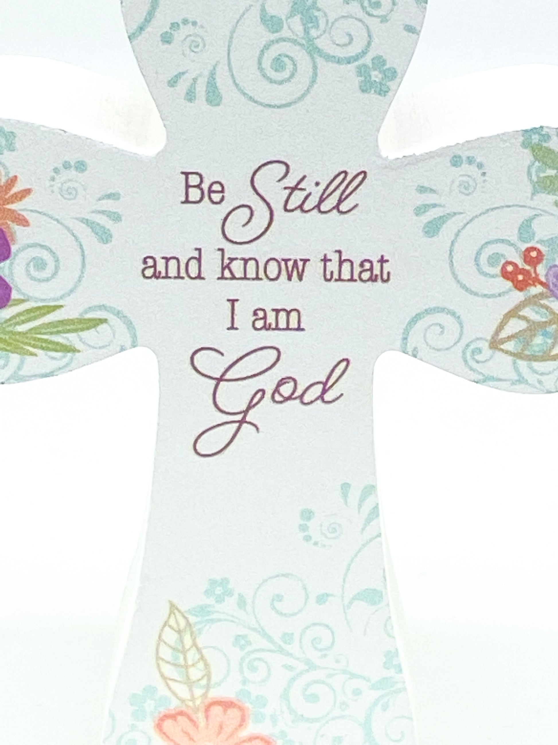 "Be Still and Know I am God" Inspirational Standing Cross 4 3/4" - Unique Catholic Gifts