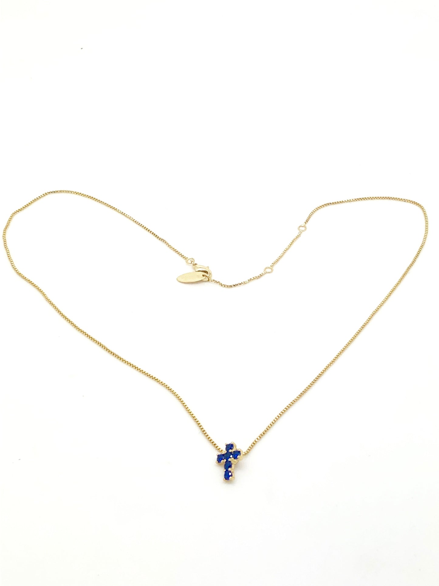 Blue Sapphire Cross Necklace - Unique Catholic Gifts