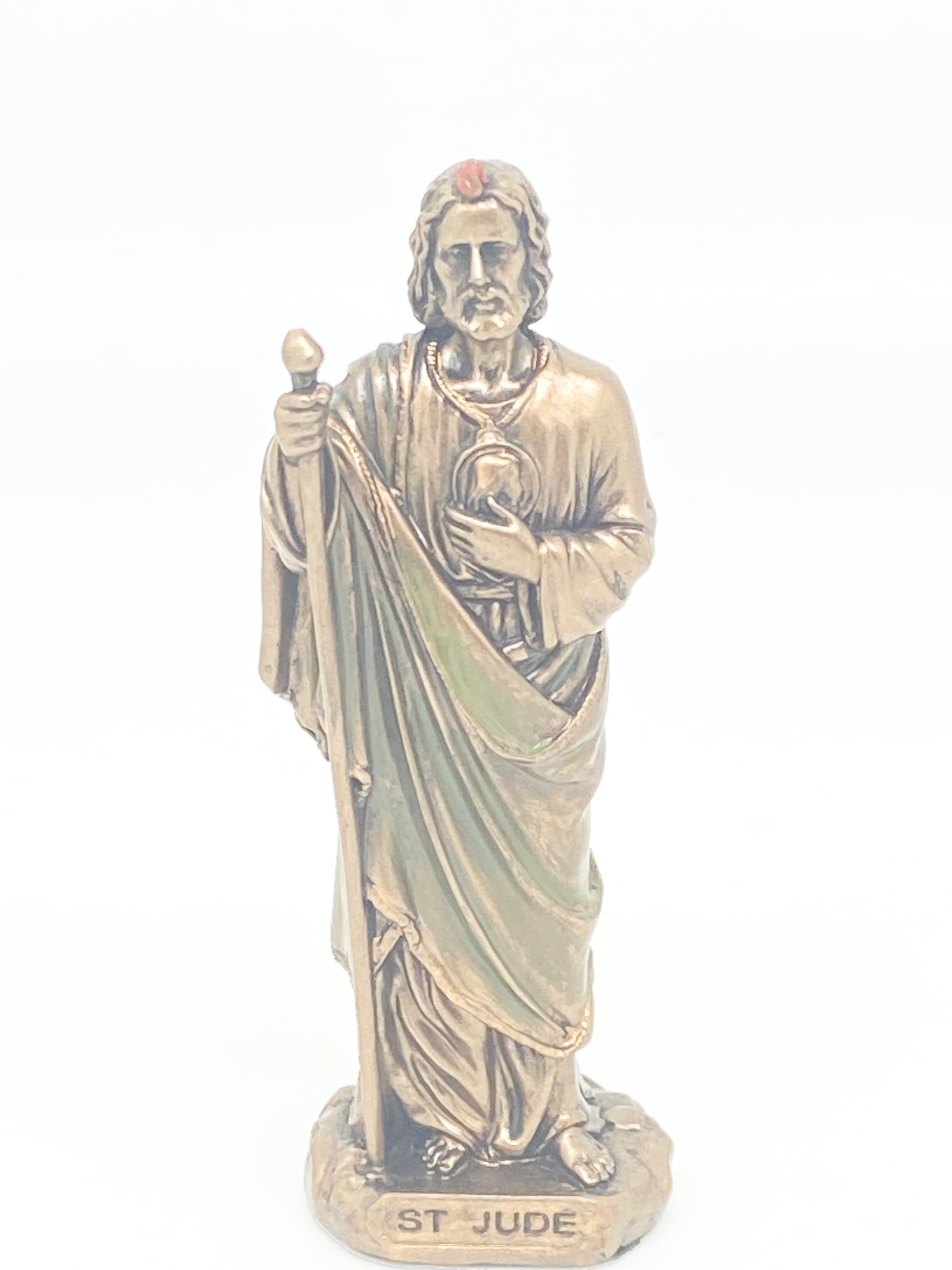 St. Jude Mini Bronze Statue 3 3/8" - Unique Catholic Gifts