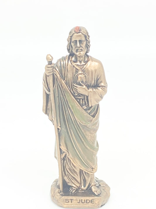 St. Jude Mini Bronze Statue 3 3/8" - Unique Catholic Gifts