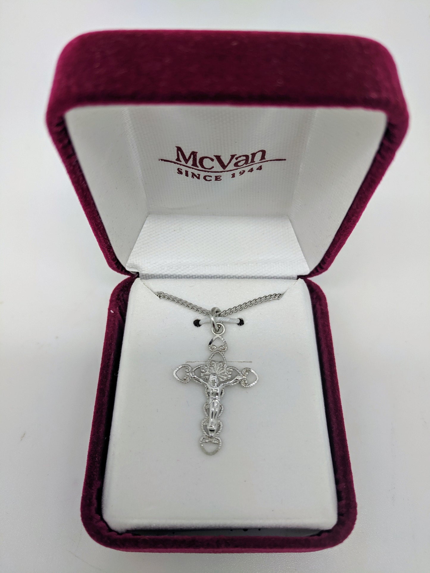 Sterling Silver Crucifix (15/16") on 18" chain - Unique Catholic Gifts