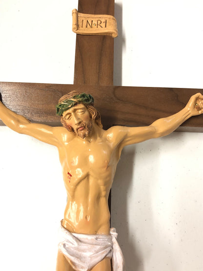 24" Large Wood Wall Crucifix - Unique Catholic Gifts