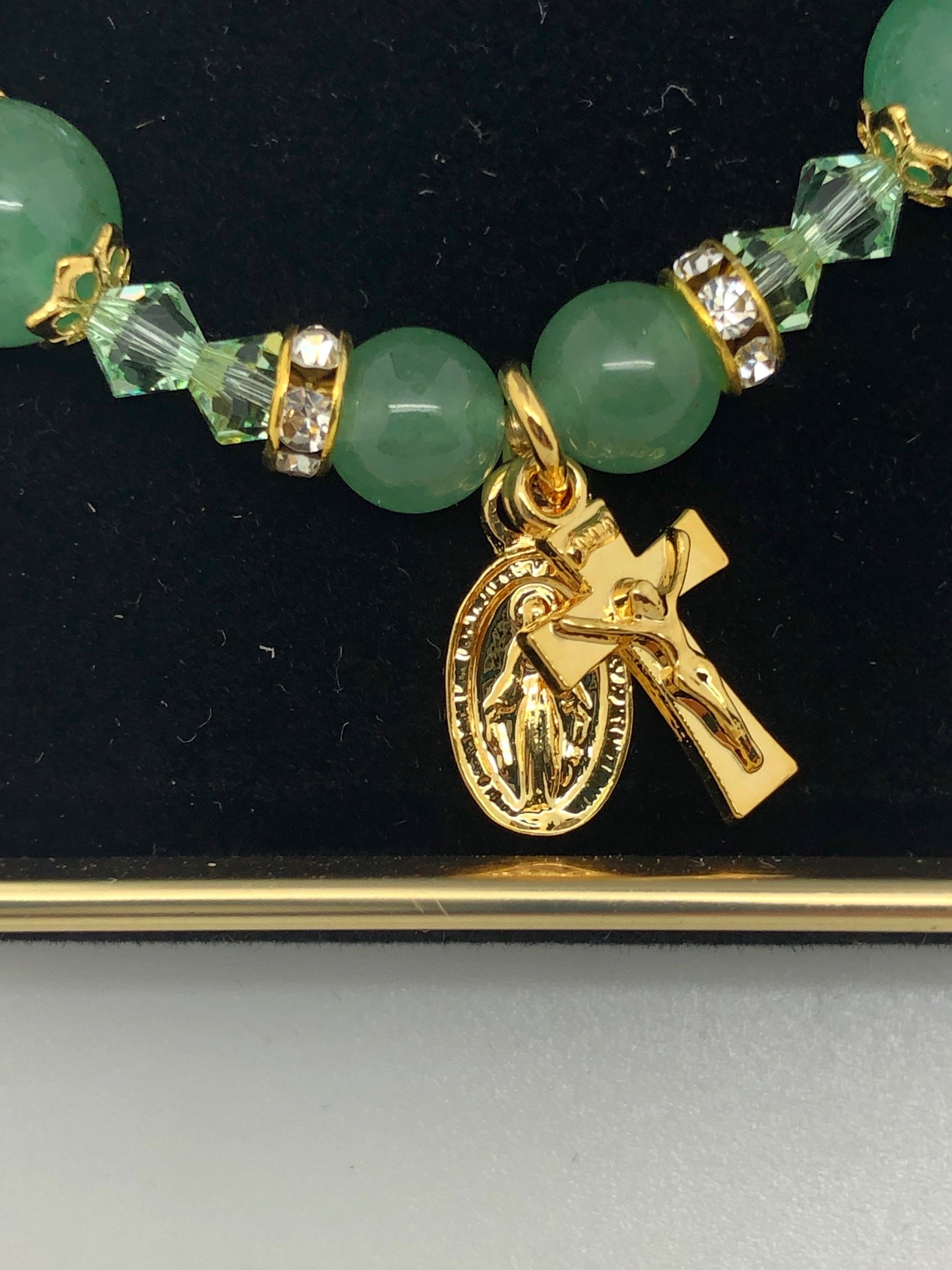 Genuine Green Jade Rosary Bracelet (8 mm) - Unique Catholic Gifts