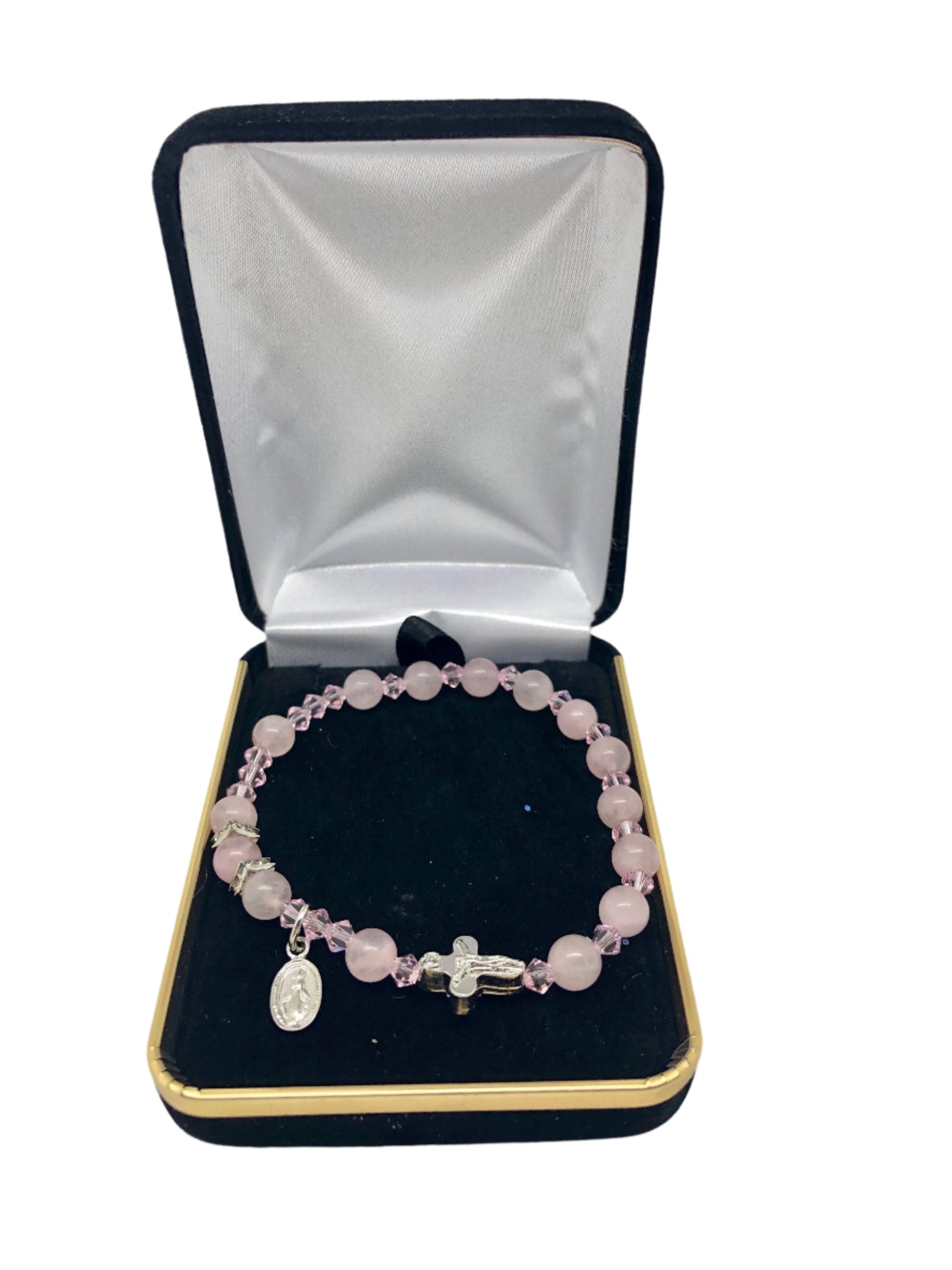 Genuine Rose Quartz Bracelet (6 mm) - Unique Catholic Gifts