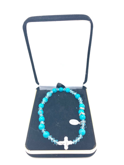 Genuine Turquoise Rosary Bracelet (6 mm) - Unique Catholic Gifts