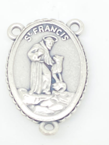 Saint Anthony and St. Francis Medal Centerpiece - Unique Catholic Gifts