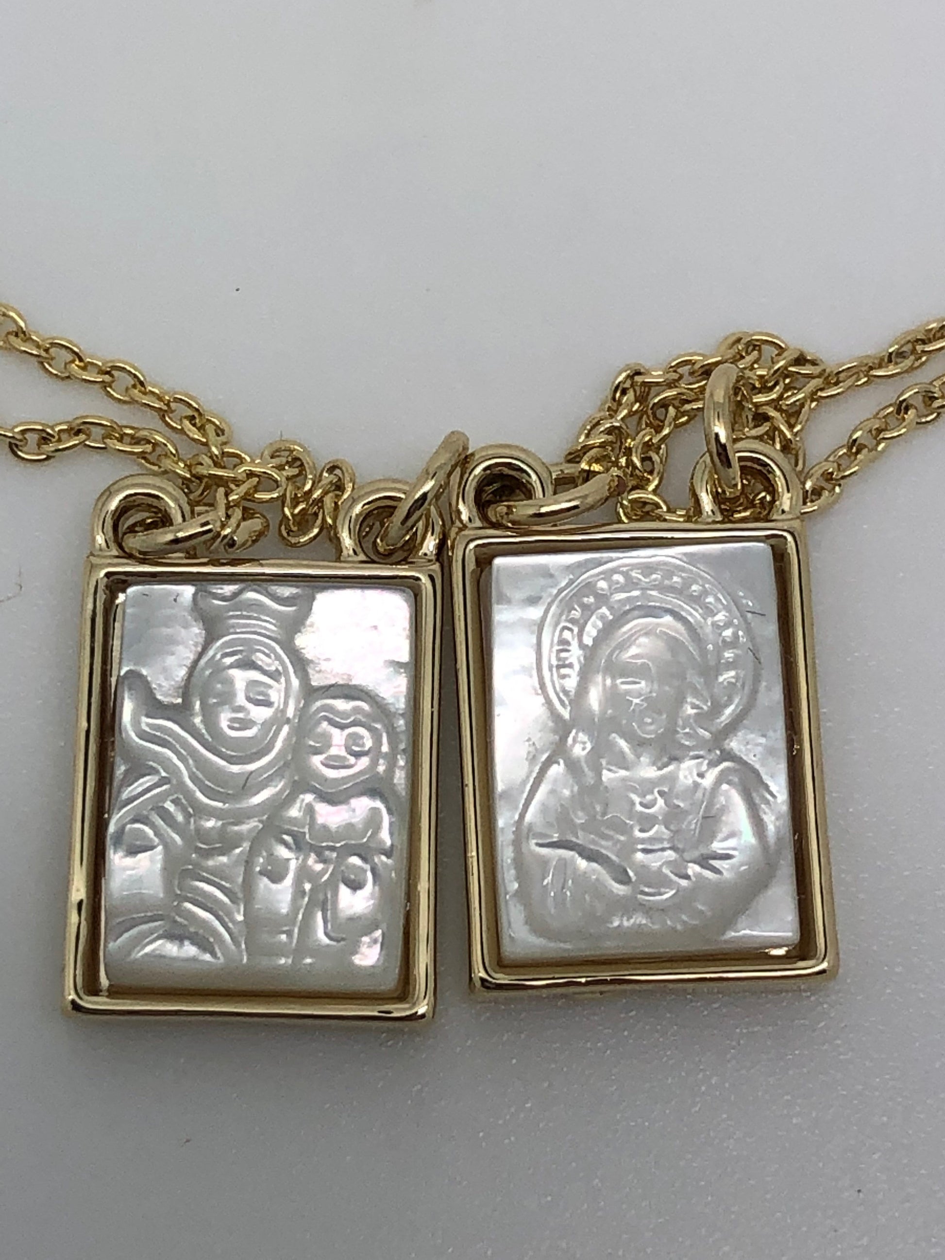 Gold and Mother of Pearl Scapular - Unique Catholic Gifts