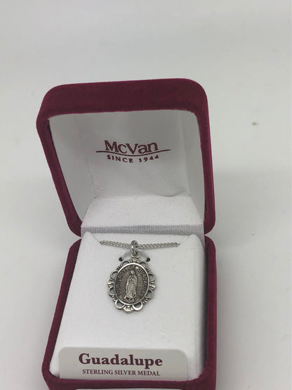 Sterling Silver Our Lady of Guadalupe Medal (1/2") - Unique Catholic Gifts