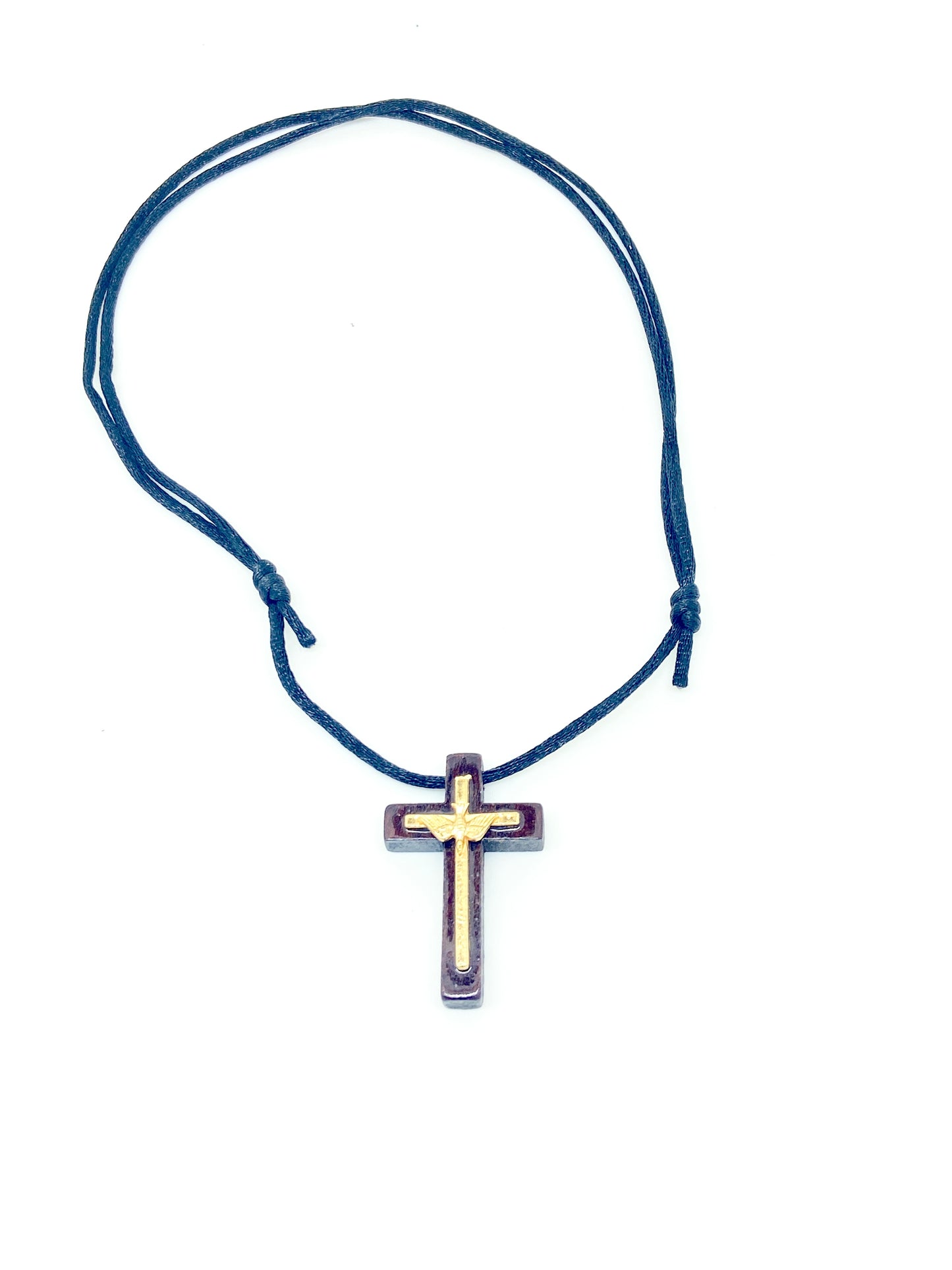 Holy Spirit Cross Necklace 15 1/2" (Slip knot) - Unique Catholic Gifts