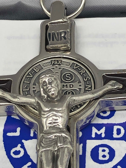 Brown Enamel St. Benedict Cross (3") - Unique Catholic Gifts