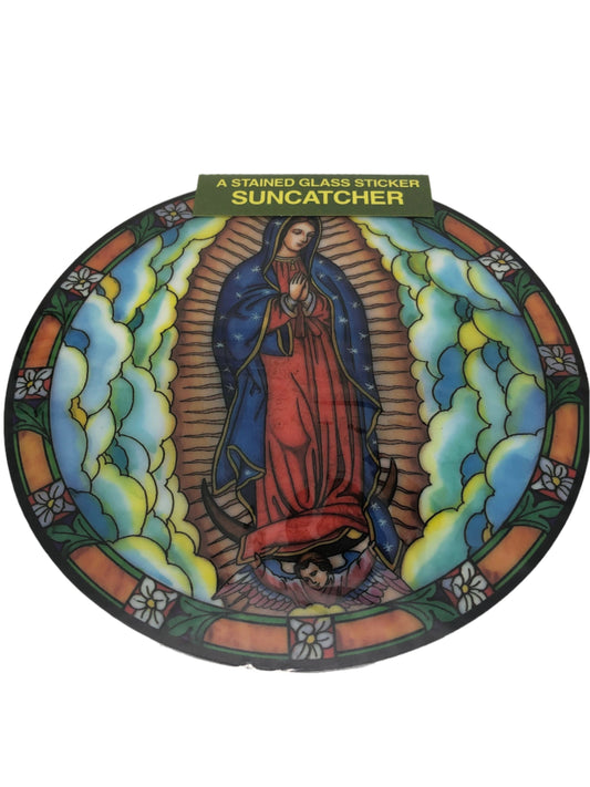 Our Lady of Guadalupe Catholic Stained Glass Sticker Suncatcher - Unique Catholic Gifts