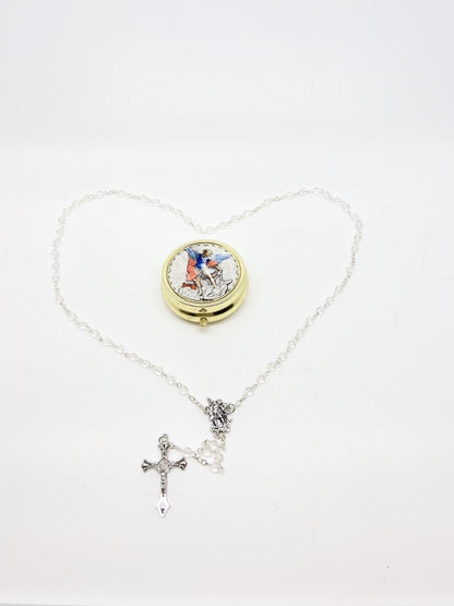 St. Michael Rosary and Case - Unique Catholic Gifts