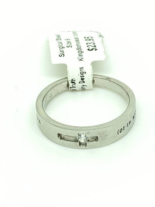 Lady's "Fear Not" Solitaire Ring - Unique Catholic Gifts