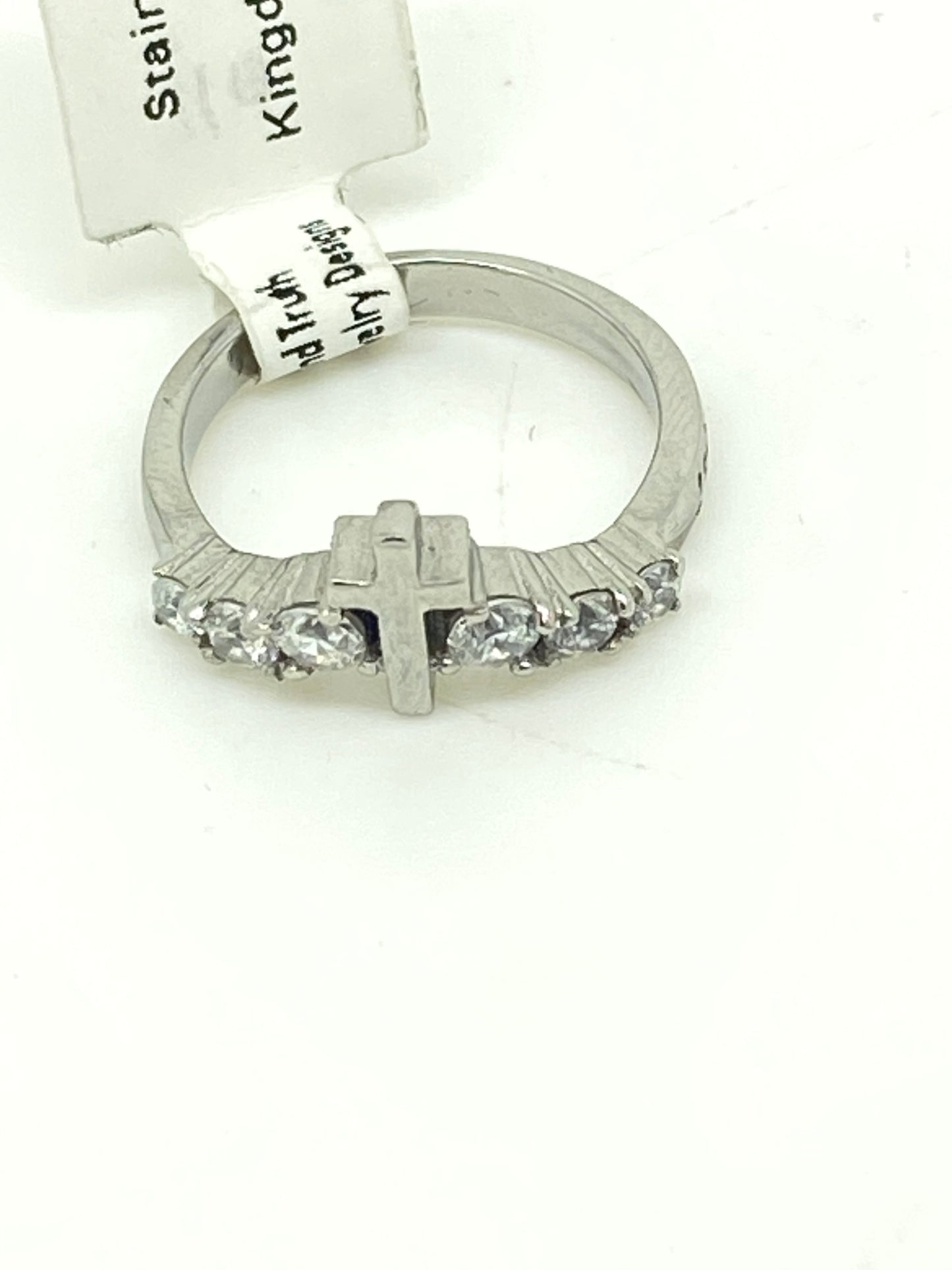 Lady's Cross and Diamonds Ring "I Know the Thoughts" - Unique Catholic Gifts