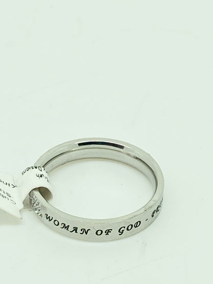 Cubic Zirconia  Ring "Woman of God" - Unique Catholic Gifts