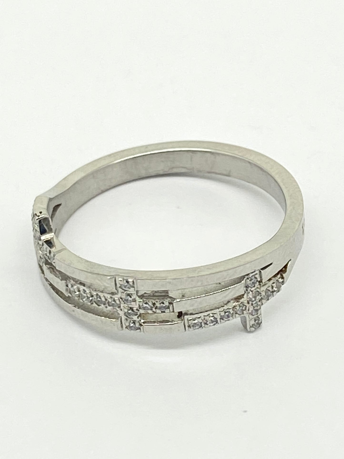 Cubic Zirconia Holy Trinity Cross Ring Woman of God - Unique Catholic Gifts