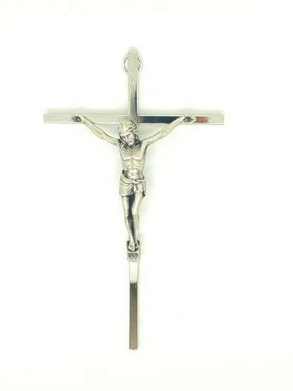 Silver Wall Crucifix (8") - Unique Catholic Gifts