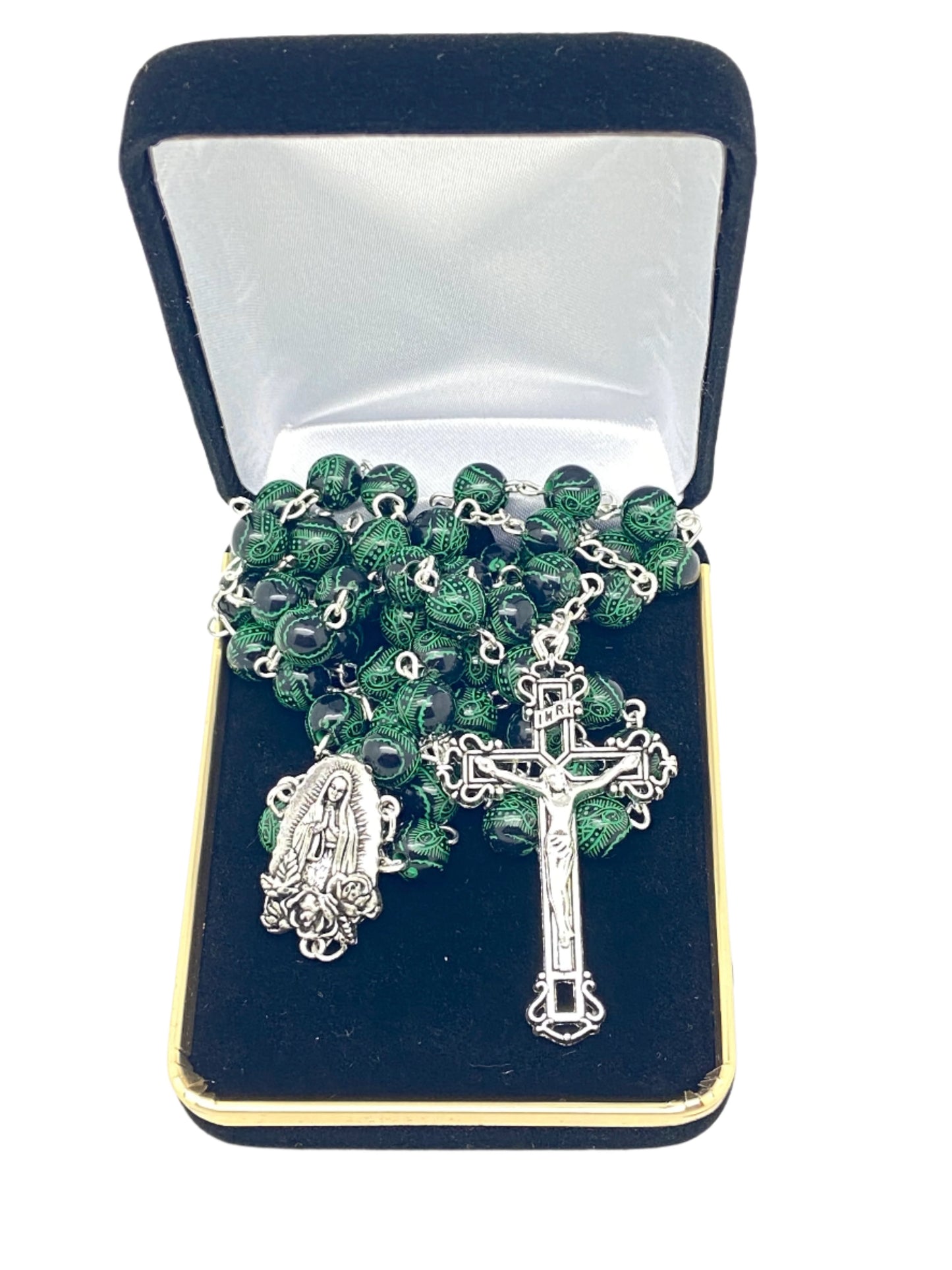 Green Guadalupe Bead Rosary - Unique Catholic Gifts