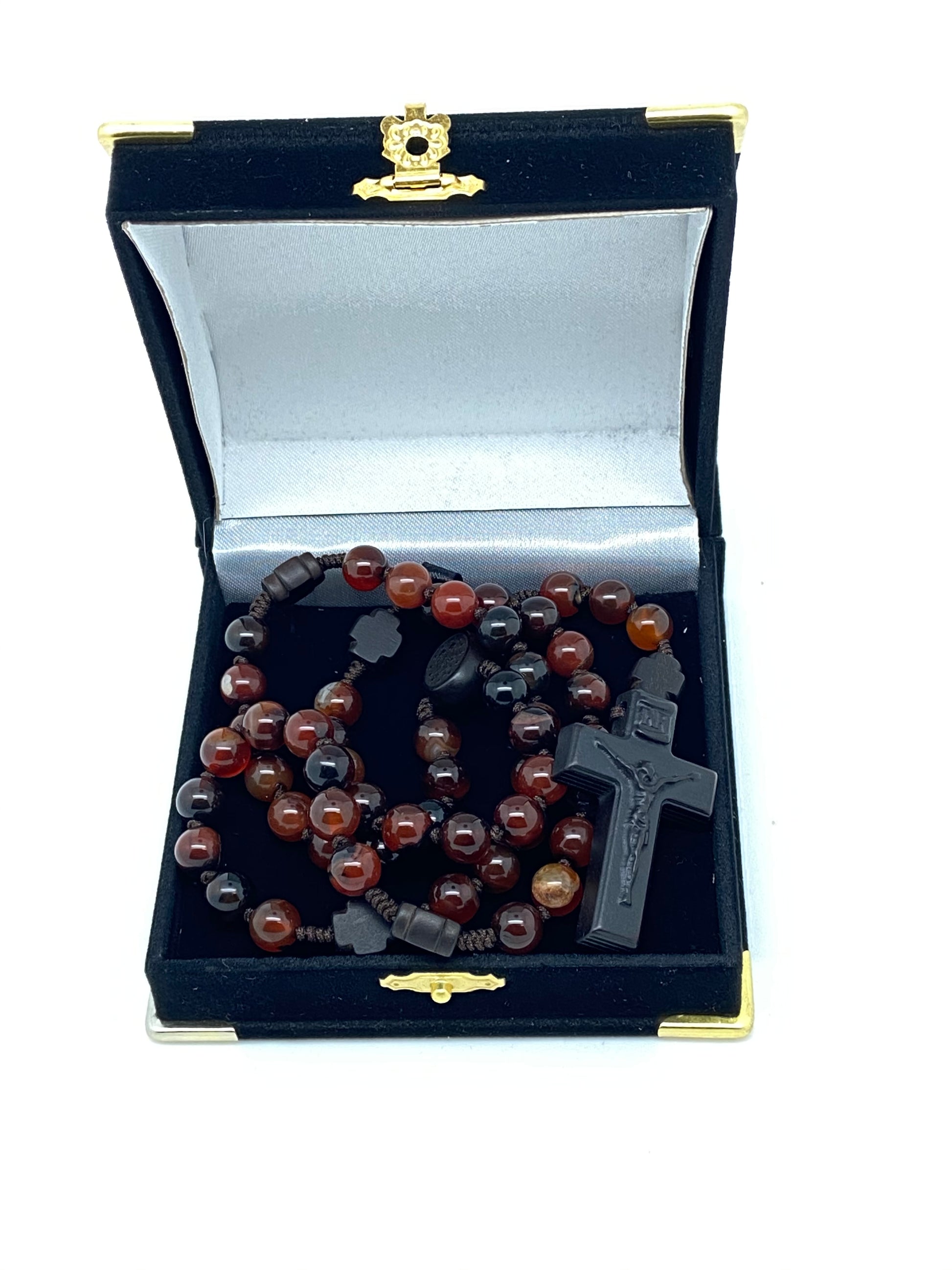 Agate/Jujube Wood Rosary (8mm) - Unique Catholic Gifts