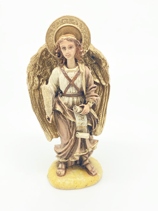 St. Gabriel Hand Painted Statue 4" - Unique Catholic Gifts