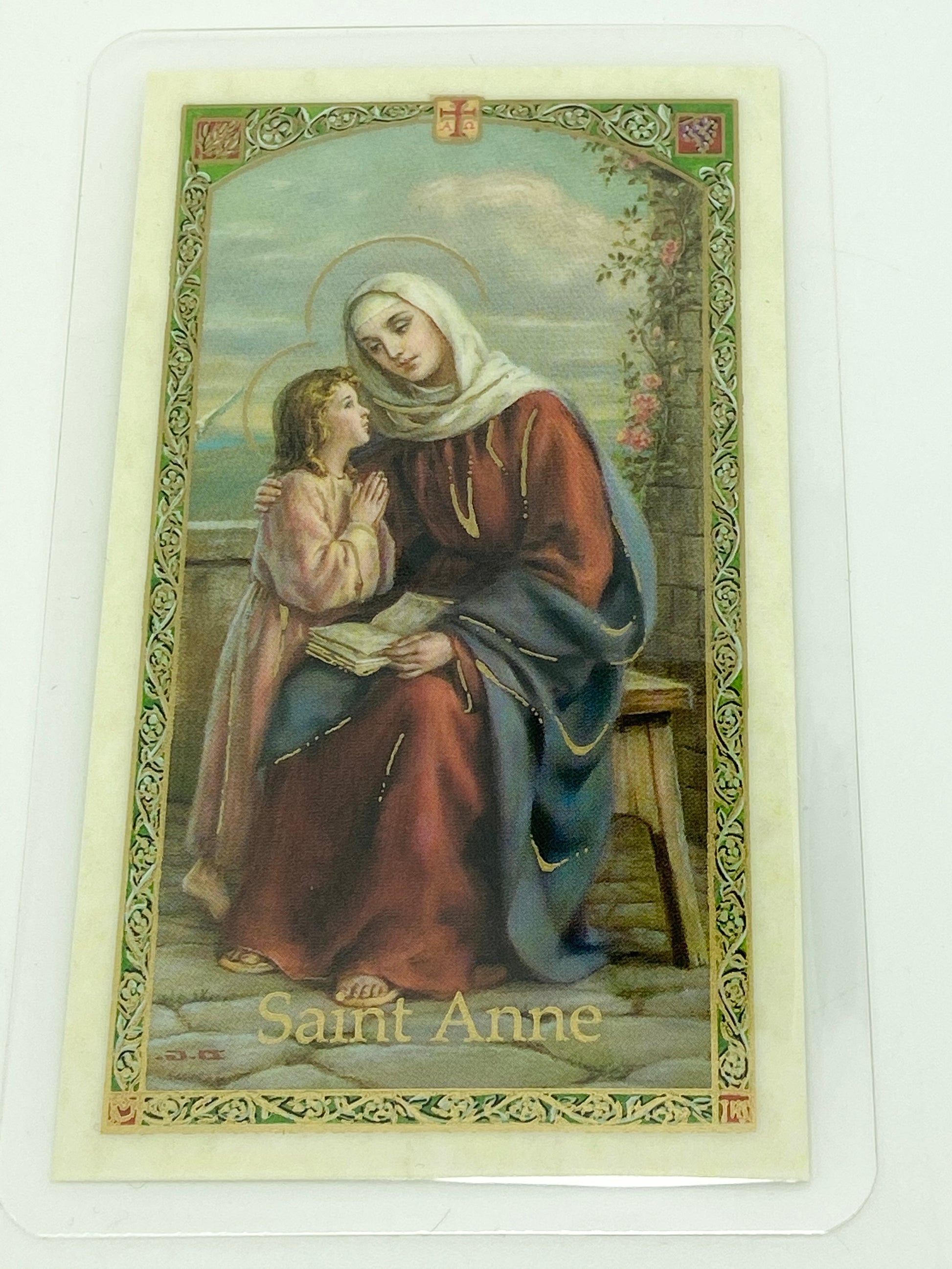 St. Anne Laminated Holy Card (Plastic Covered) - Unique Catholic Gifts