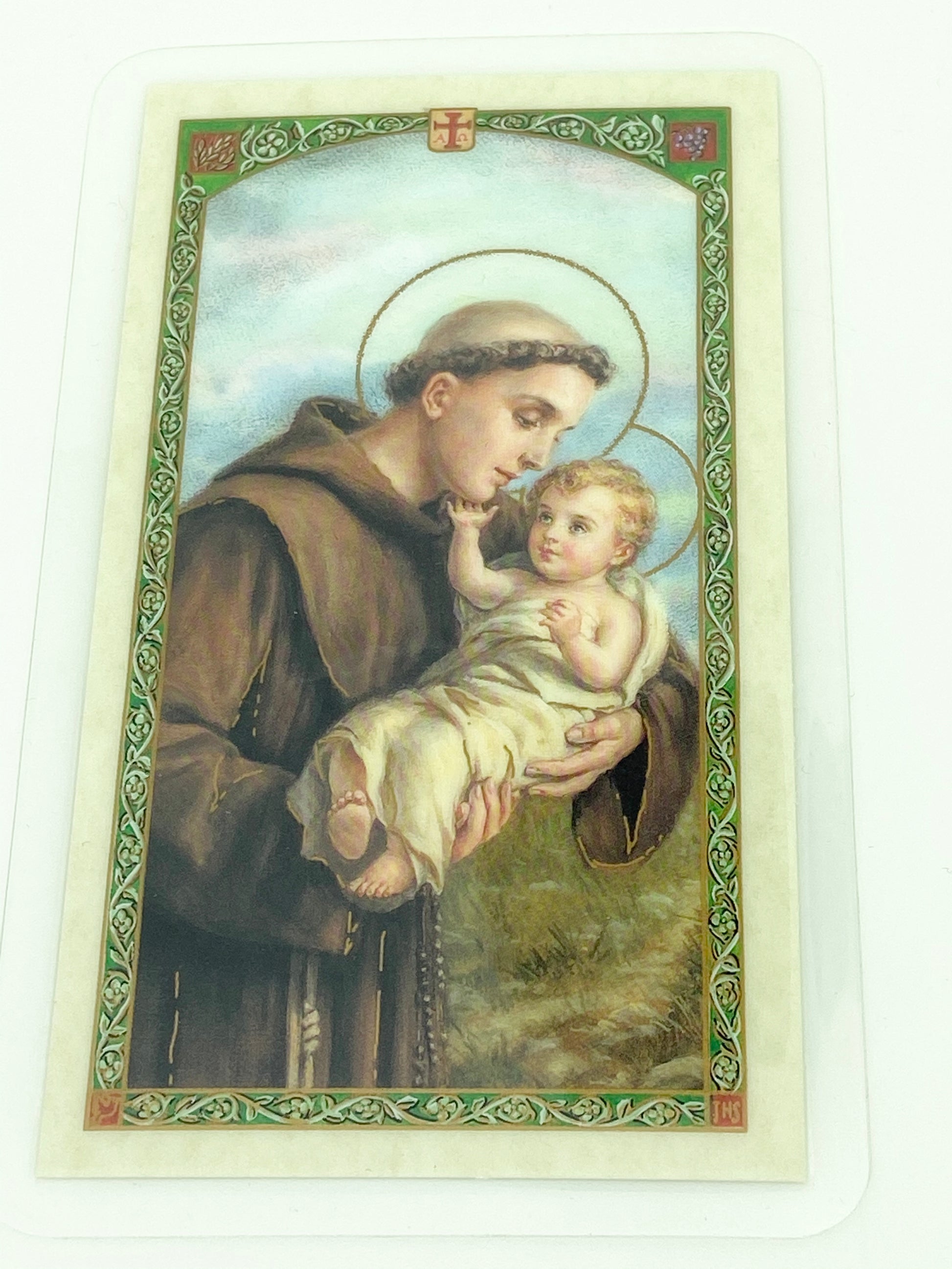 St. Anthony Laminated Holy Card (Plastic Covered) - Unique Catholic Gifts