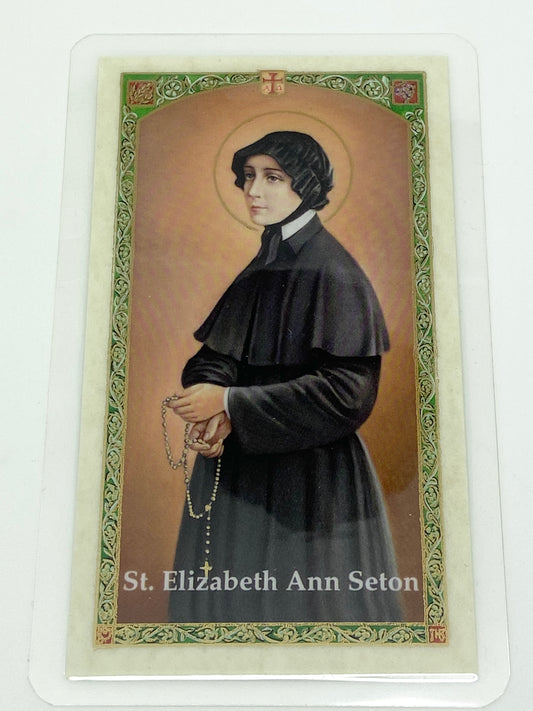 St, Elizabeth Ann Seton Laminated Holy Card (Plastic Covered) - Unique Catholic Gifts