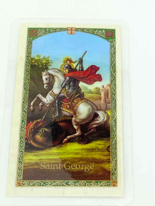 St. George Laminated Holy Card (Plastic Covered) - Unique Catholic Gifts