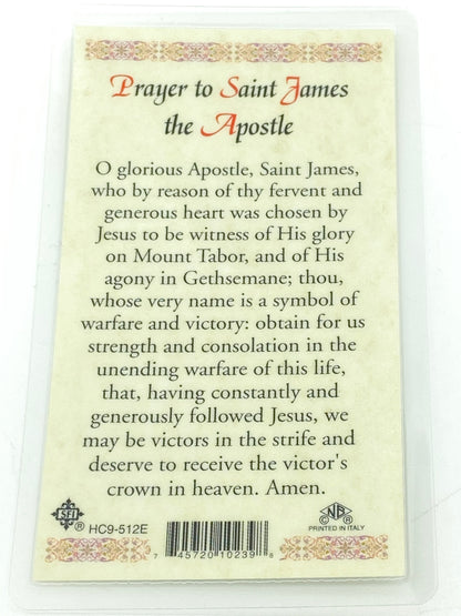 St. James Laminated Holy Card (Plastic Covered) - Unique Catholic Gifts