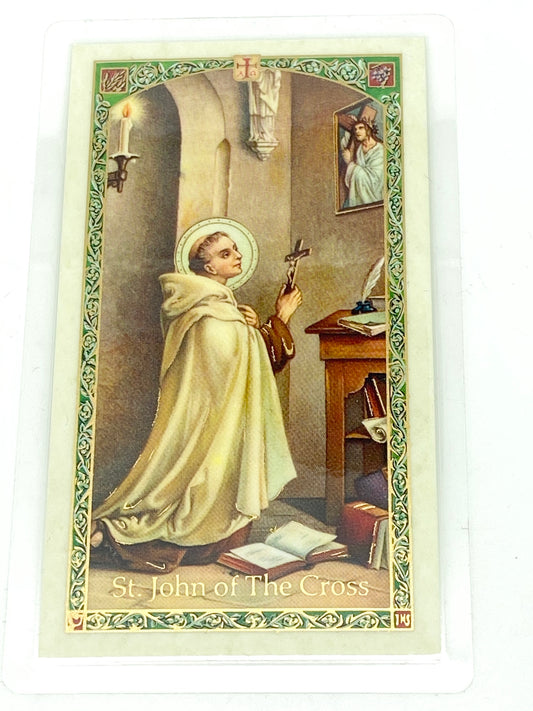 St. John of the Cross Laminated Holy Card (Plastic Covered) - Unique Catholic Gifts