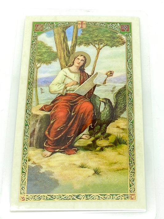 St. John the Evangelist (Apostle) Laminated Holy Card (Plastic Covered) - Unique Catholic Gifts