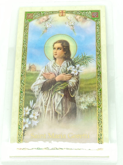 St. Maria Goretti Laminated Holy Card (Plastic Covered) - Unique Catholic Gifts