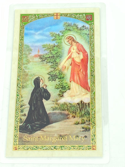 St. Margaret Mary Laminated Holy Card (Plastic Covered) - Unique Catholic Gifts