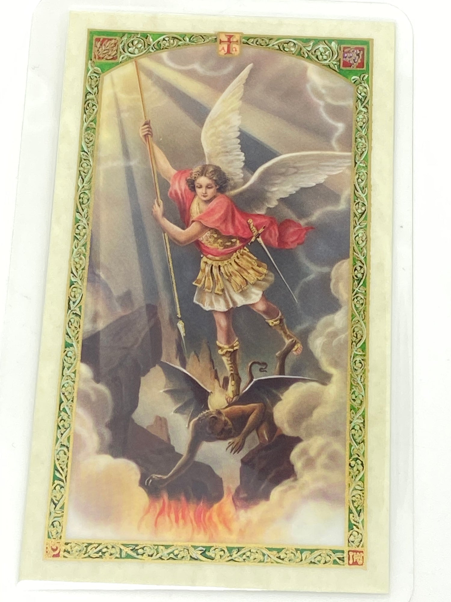 St. Michael the Archangel Laminated Holy Card - Unique Catholic Gifts