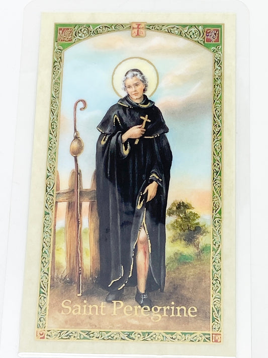 St. Peregrine Laminated Holy Card - Unique Catholic Gifts