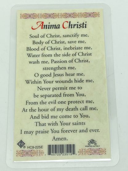 Anima Christi Laminated Holy Card (Plastic Covered) - Unique Catholic Gifts