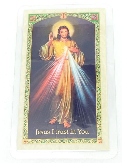 Divine Mercy Laminated Holy Card (Plastic Covered) - Unique Catholic Gifts