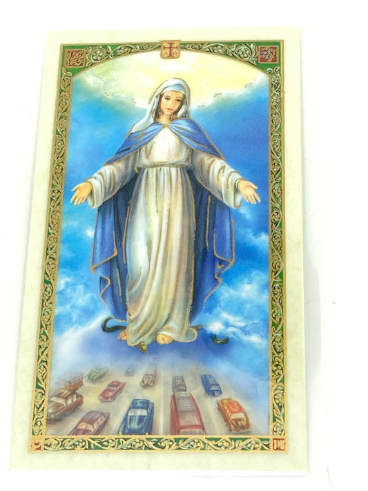 Our Lady of the Highways Laminated Holy Card (Plastic Covered) - Unique Catholic Gifts