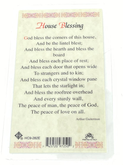 House Blessing Laminated Holy Card (Plastic Covered) - Unique Catholic Gifts