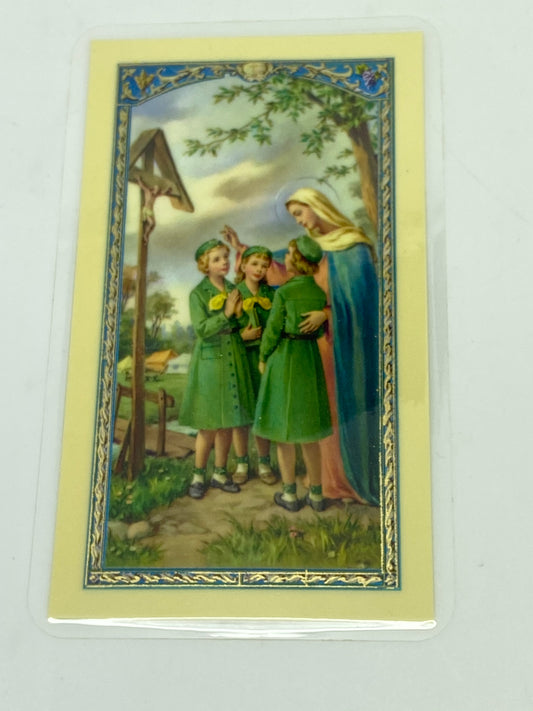 Girl Scout's Oath Laminated Holy Card (Plastic Covered) - Unique Catholic Gifts