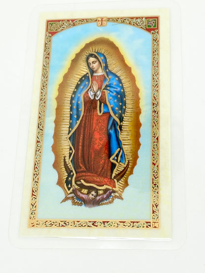 Esposas y Esposos Tarjeta Sagrada targeta de oración de Nuestra Señora de Guadalupe laminada (Cubierta de Plástico) - Unique Catholic Gifts