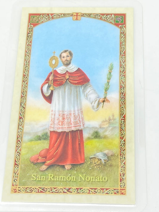 San Roman Ronato Tarjeta Sagrada laminada (Cubierta de Plástico) - Unique Catholic Gifts