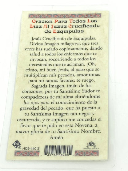 Jesus de Esquipulas Tarjeta laminada (Cubierta de Plástico) - Unique Catholic Gifts