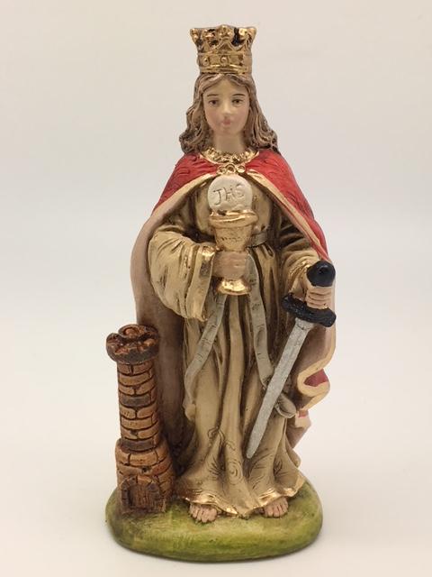 Saint Barbara  (St. Barbara) Hand Painted Statue (5 1/2") - Unique Catholic Gifts