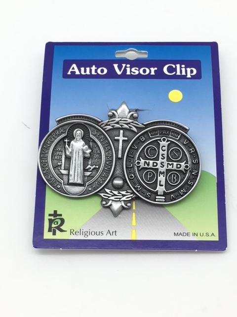 St. Benedict Auto Visor Clip - Unique Catholic Gifts